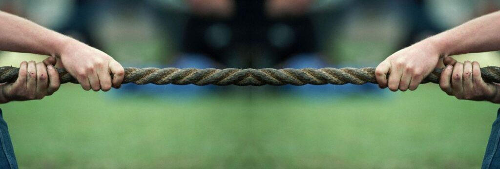 a blink of an eye, tug of war