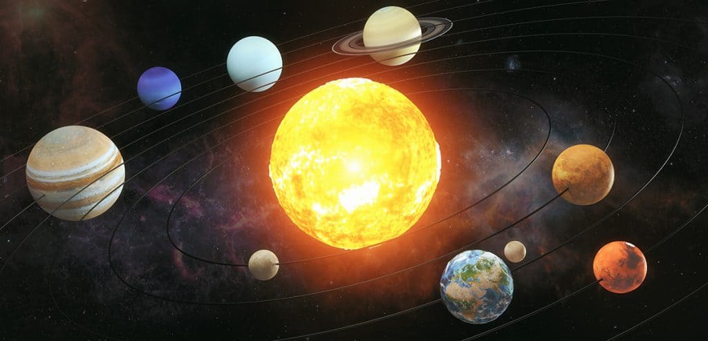 a blink of an eye, earth time, earth, with, sun, and, other, planets\,in our, solar, system