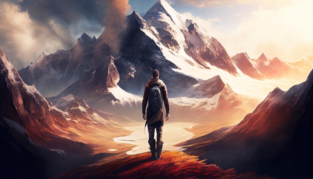 a blink of an eye, Believing Beyond Limits, man, at, foot, of, mountain