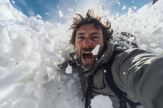 a blink of an eye, Courage Face of Fear, courage, being, hit, by avalanche