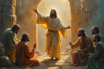 a blink of an eye, risen, Jesus, meet, with, deciples